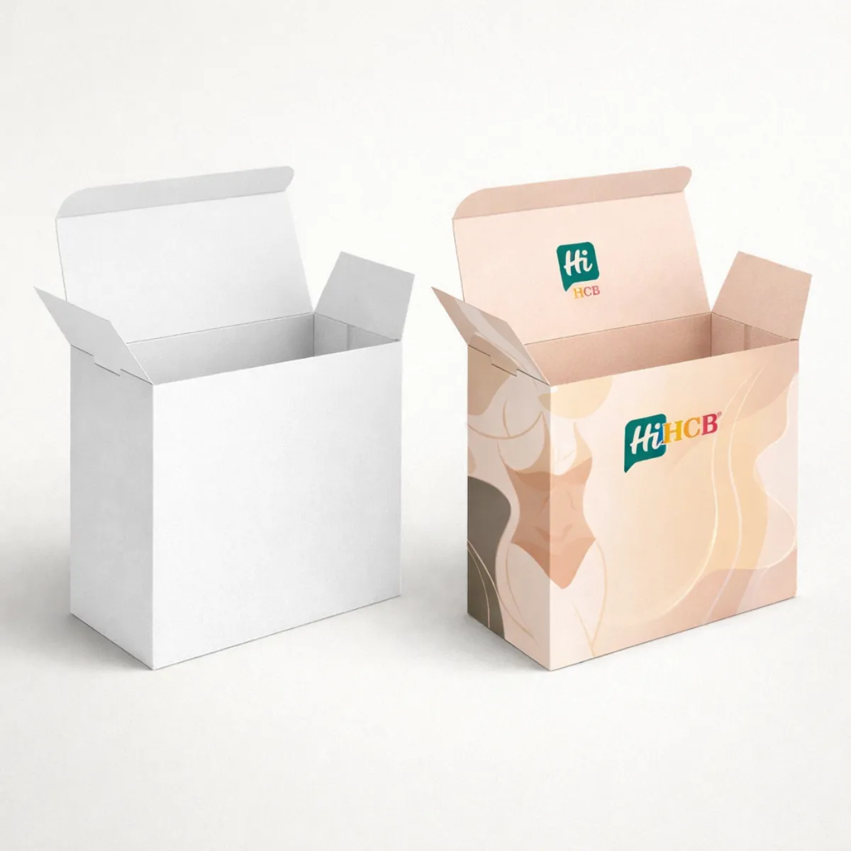 A collection of custom shapewear boxes featuring various pastel colours and stylish typography for premium branding- class=